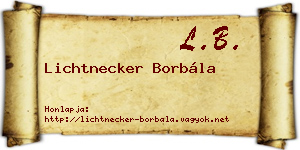 Lichtnecker Borbála névjegykártya